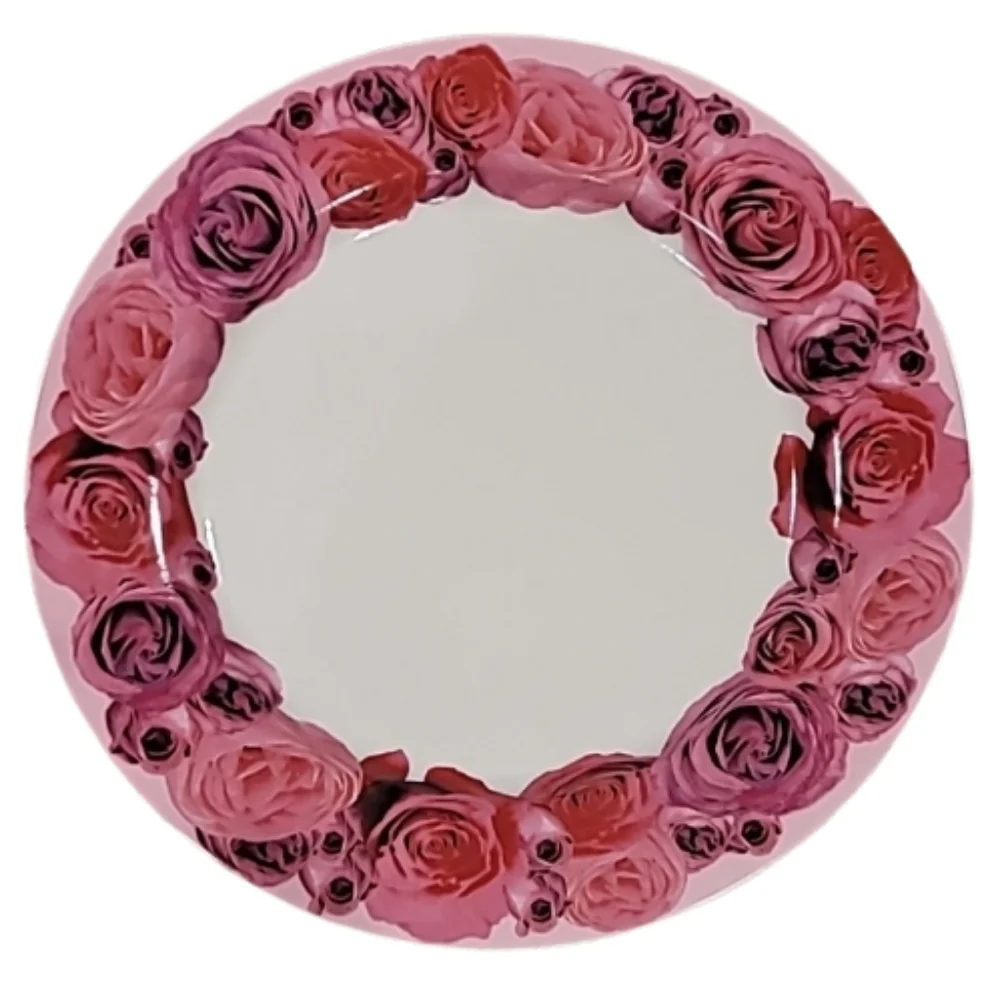 Rosanna Accent Dish Set American Beauty Rose   Pink White 2 pcs.